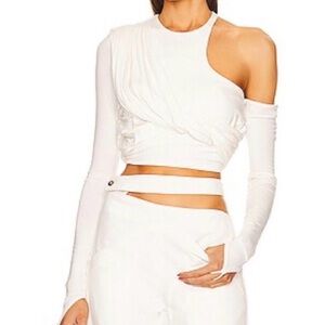 Manuri Cream Draped Top